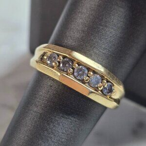 Mens Vintage Estate 14K Yellow Gold Diamond Ring 5.0g E7380